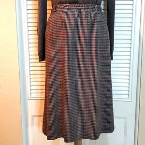 Houndstooth vintage wool skirt